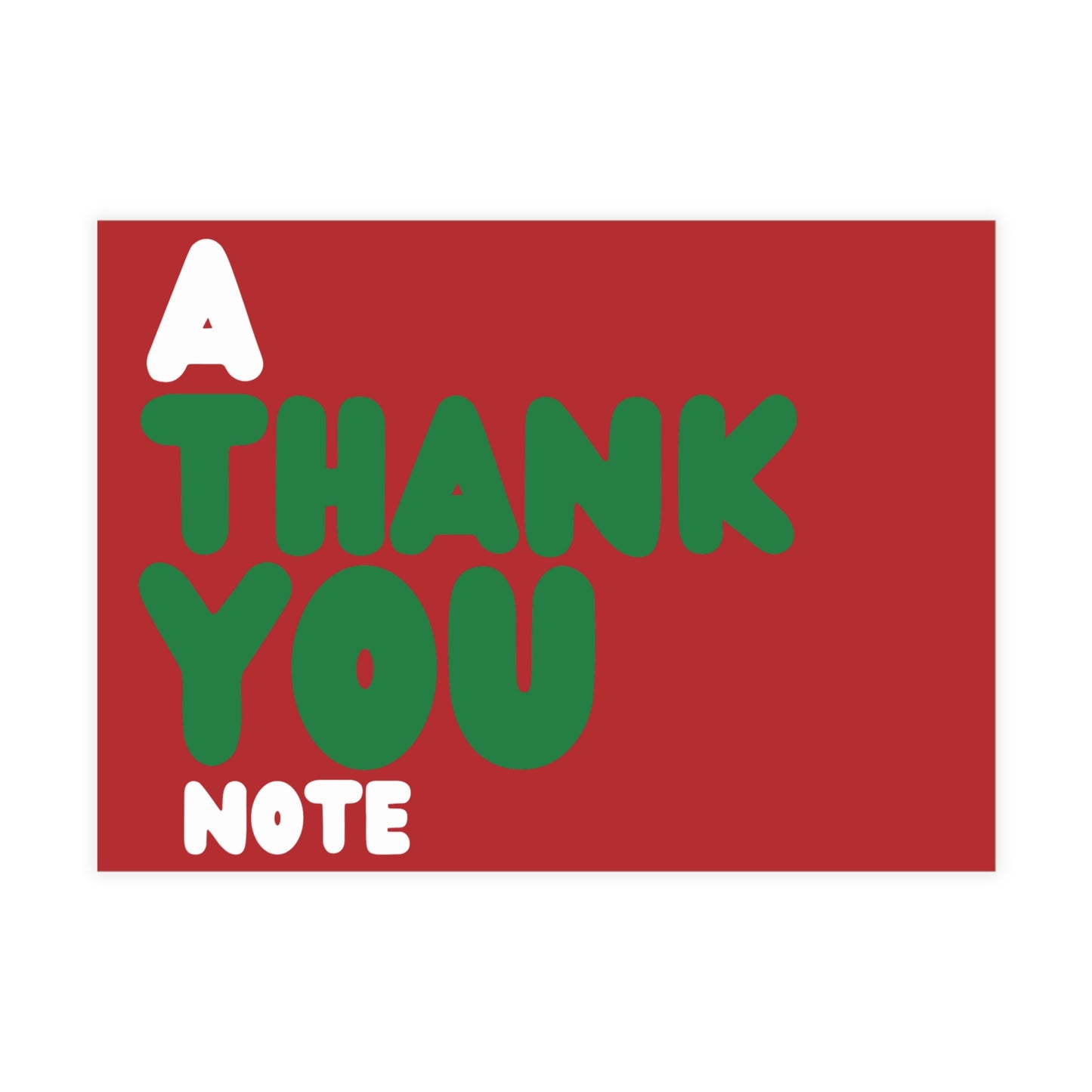 A Holiday Thank You Note in Red Postcard Set - 2 Sizes Available, Quantities of 10, 30, 50