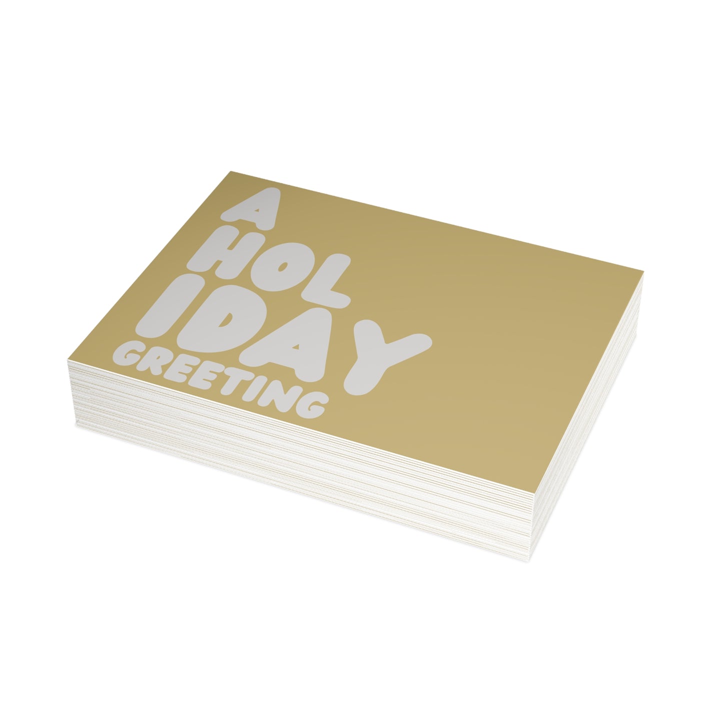 A Holiday Greeting in Gold and Grey Postcard Set - 2 Sizes Available, Quantities of 10, 30, 50