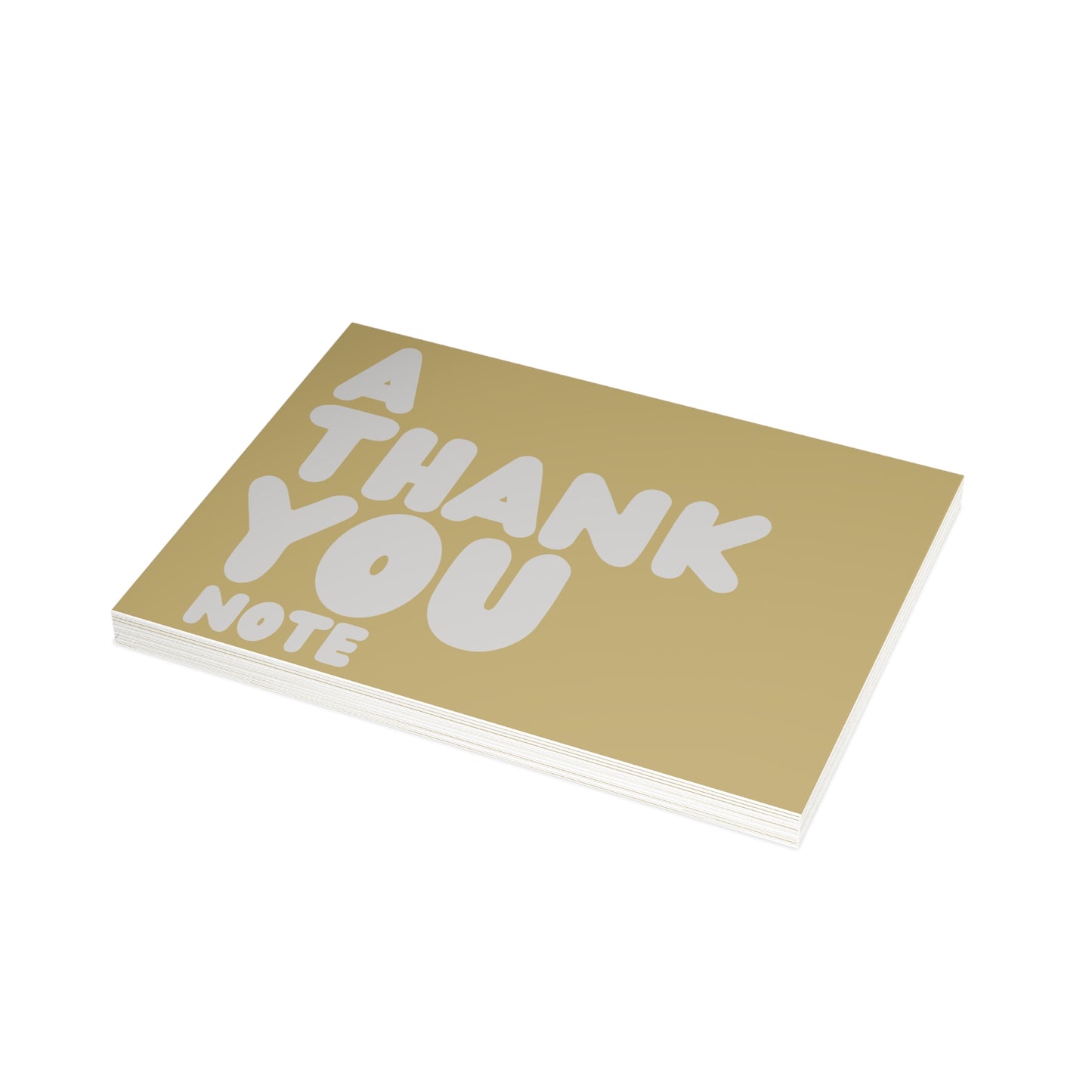 A Thank You Note in Gold and Grey Postcard Set - 2 Sizes Available, Quantities of 10, 30, 50