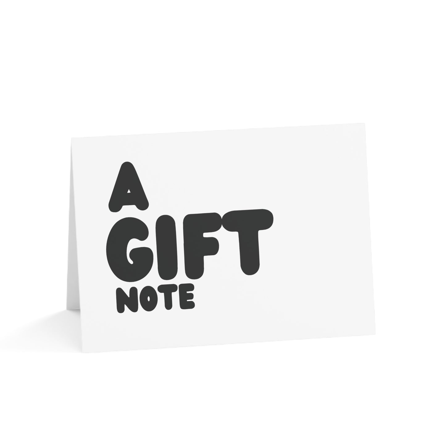 A Gift Note in White and Black Card Set - Quantities of 10, 30, 50