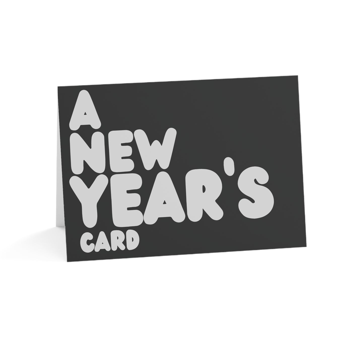 A New Year's Card in Black and Silver Greeting Card Set - 2 Sizes Available, Quantities of 10, 30, 50