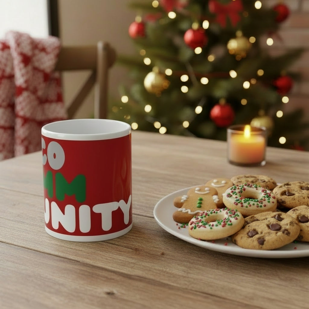 The Holiday Community Jumbo Mug in Red - The APWT Gift Shop
