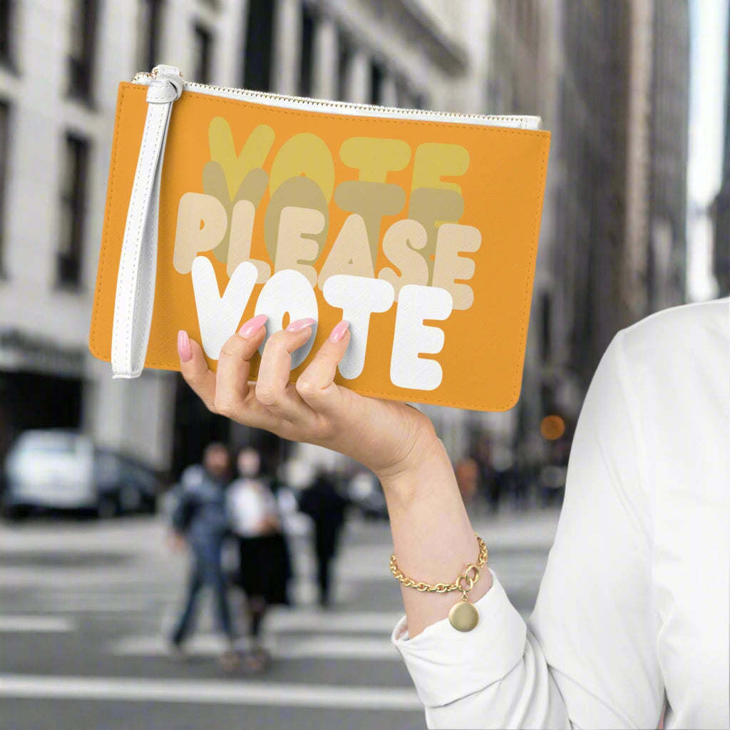 Please Vote in Orange Clutch
