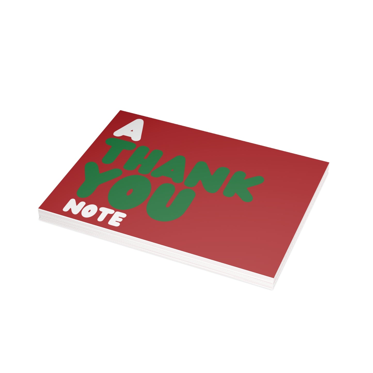 A Holiday Thank You Note in Red Postcard Set - 2 Sizes Available, Quantities of 10, 30, 50