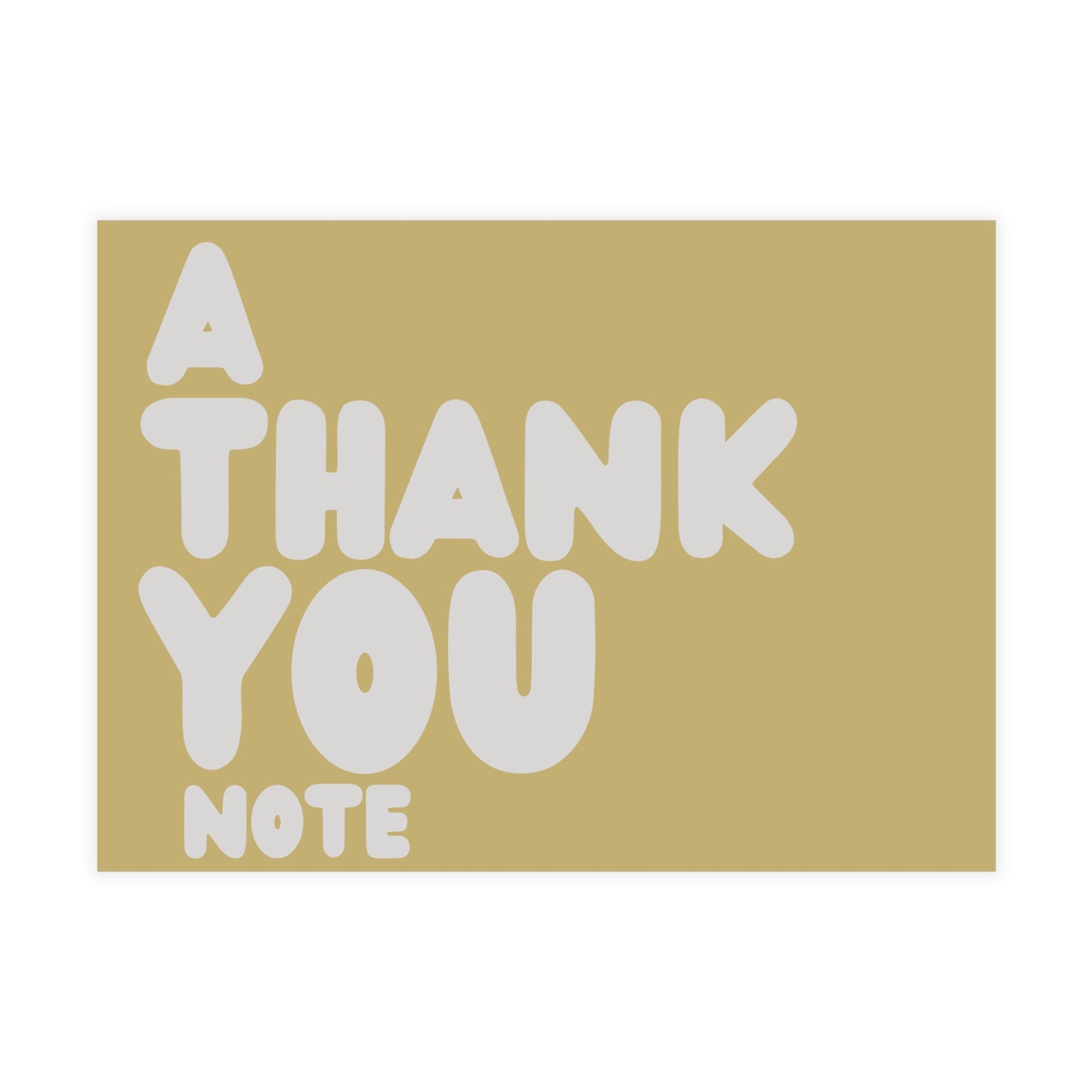 A Thank You Note in Gold and Grey Postcard Set - 2 Sizes Available, Quantities of 10, 30, 50