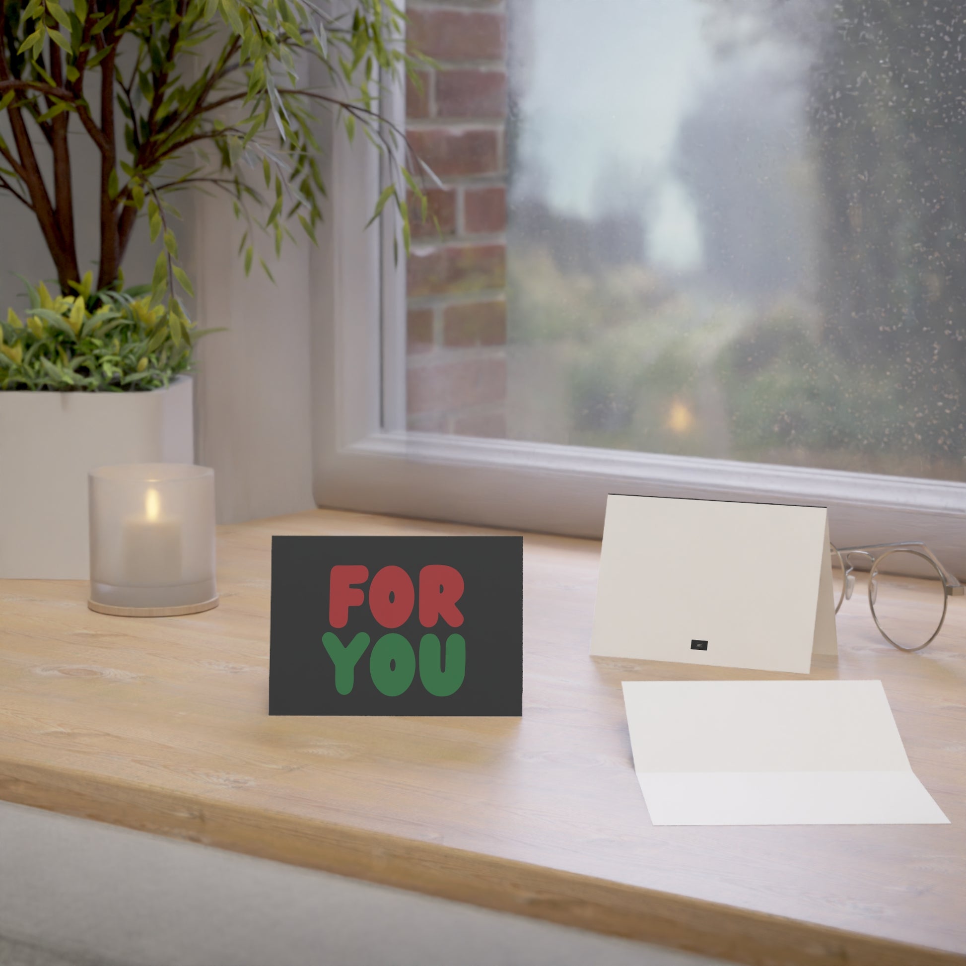 The For You in Black Card sitting on a windowsill - The APWT Gift Shop