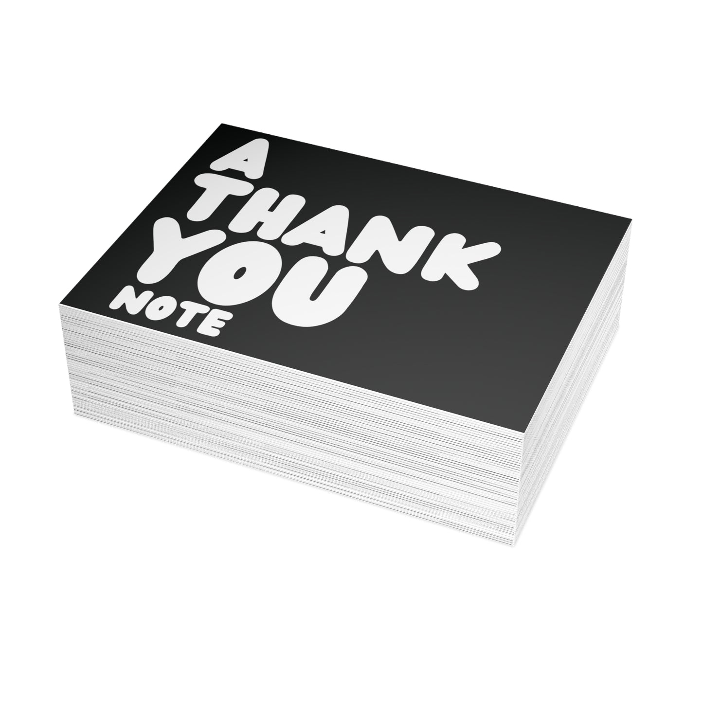 A Thank You Note in Black and White Postcard Set - 2 Sizes Available, Quantities of 10, 30, 50