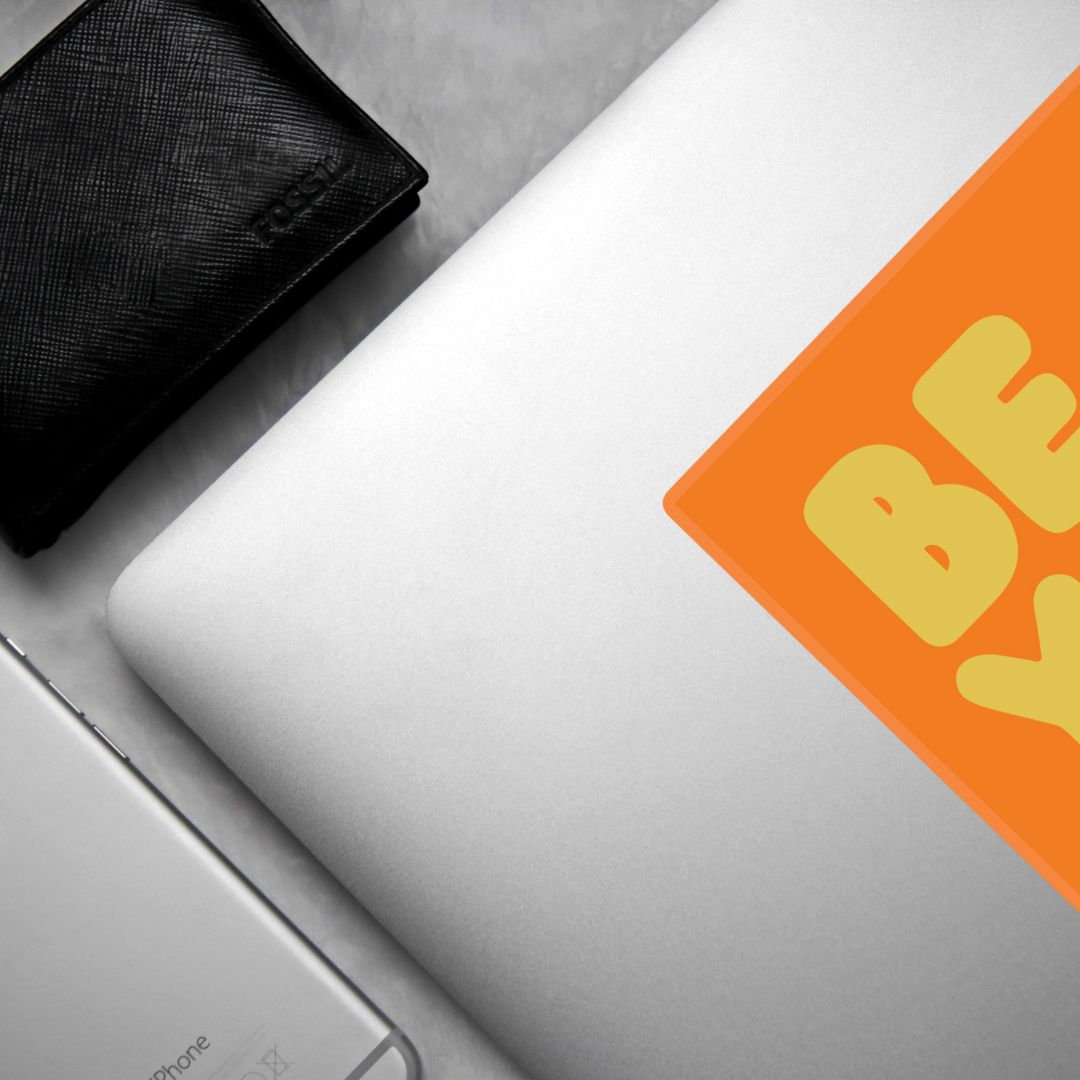 Be You in Orange and Yellow Vinyl Sticker