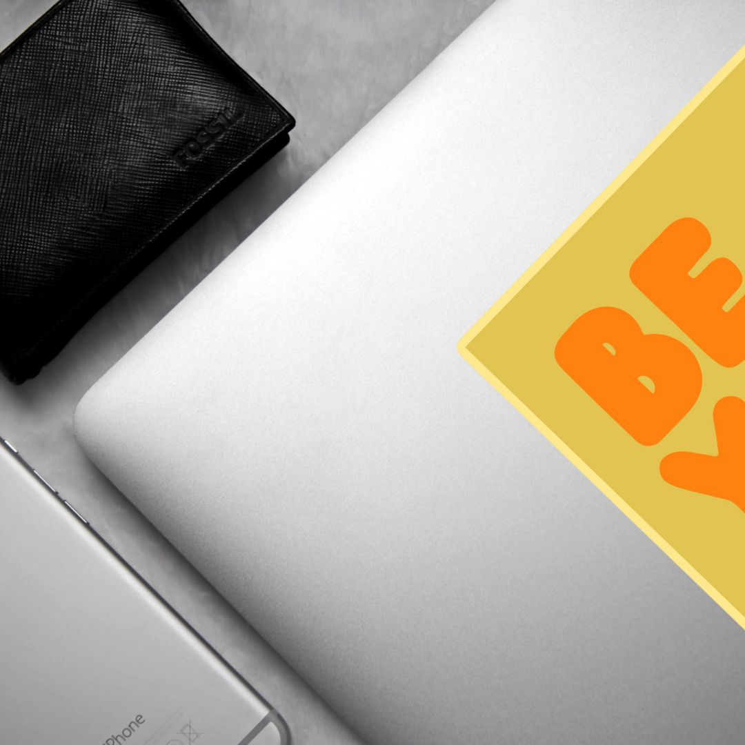 Be You in Yellow and Orange Vinyl Sticker