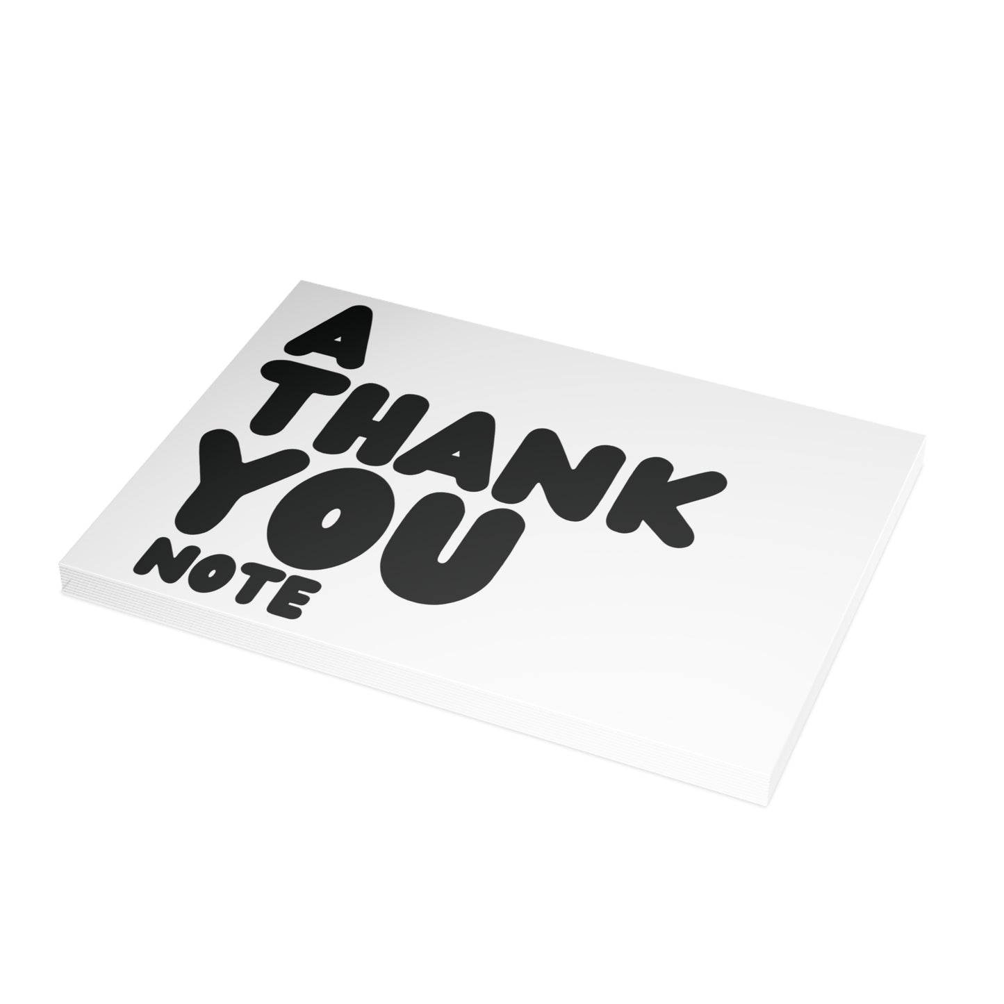 A Thank You Note in White Postcard Set - 2 Sizes Available, Quantities of 10, 30, 50