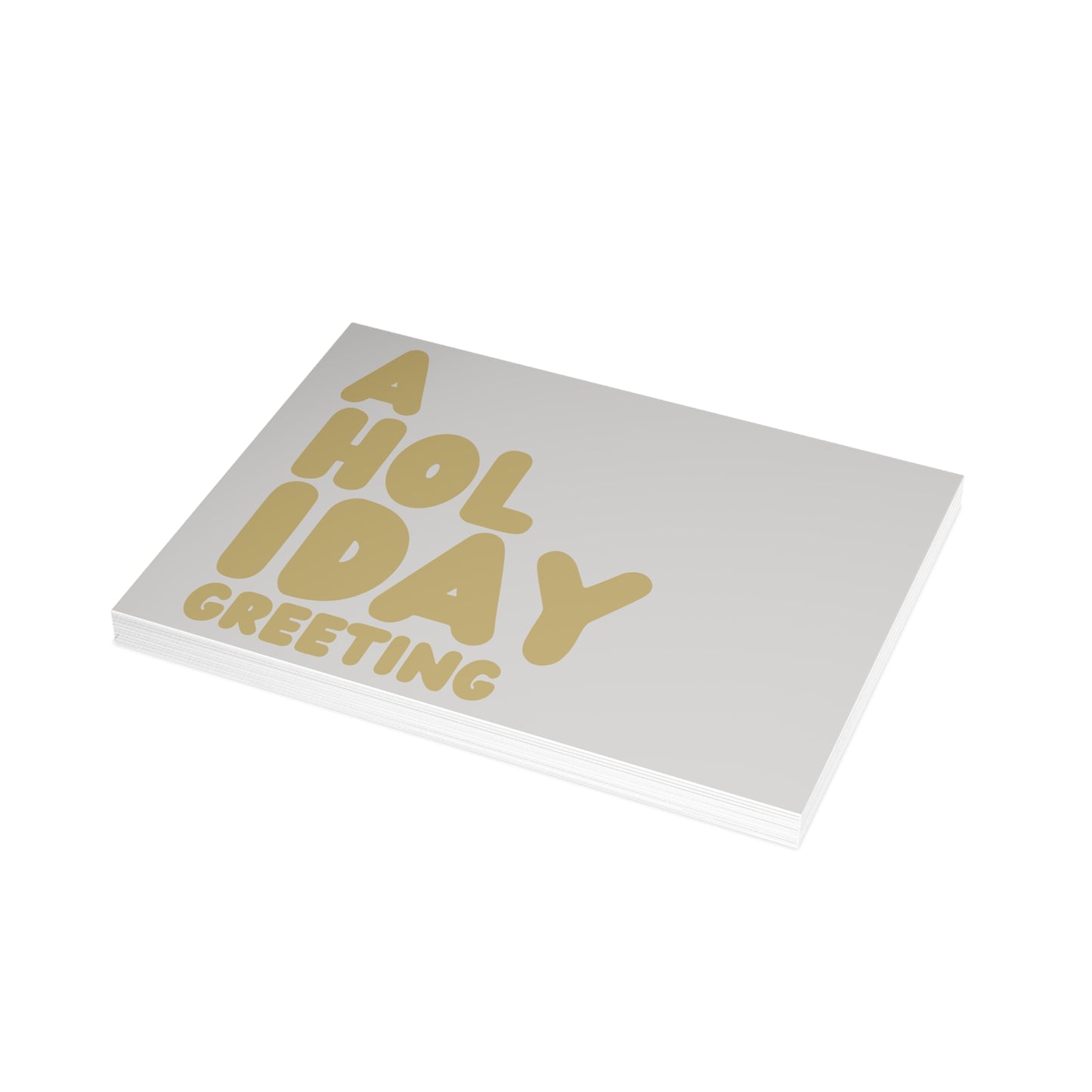 A Holiday Greeting in Grey and Gold Postcard Set - 2 Sizes Available, Quantities of 10, 30, 50