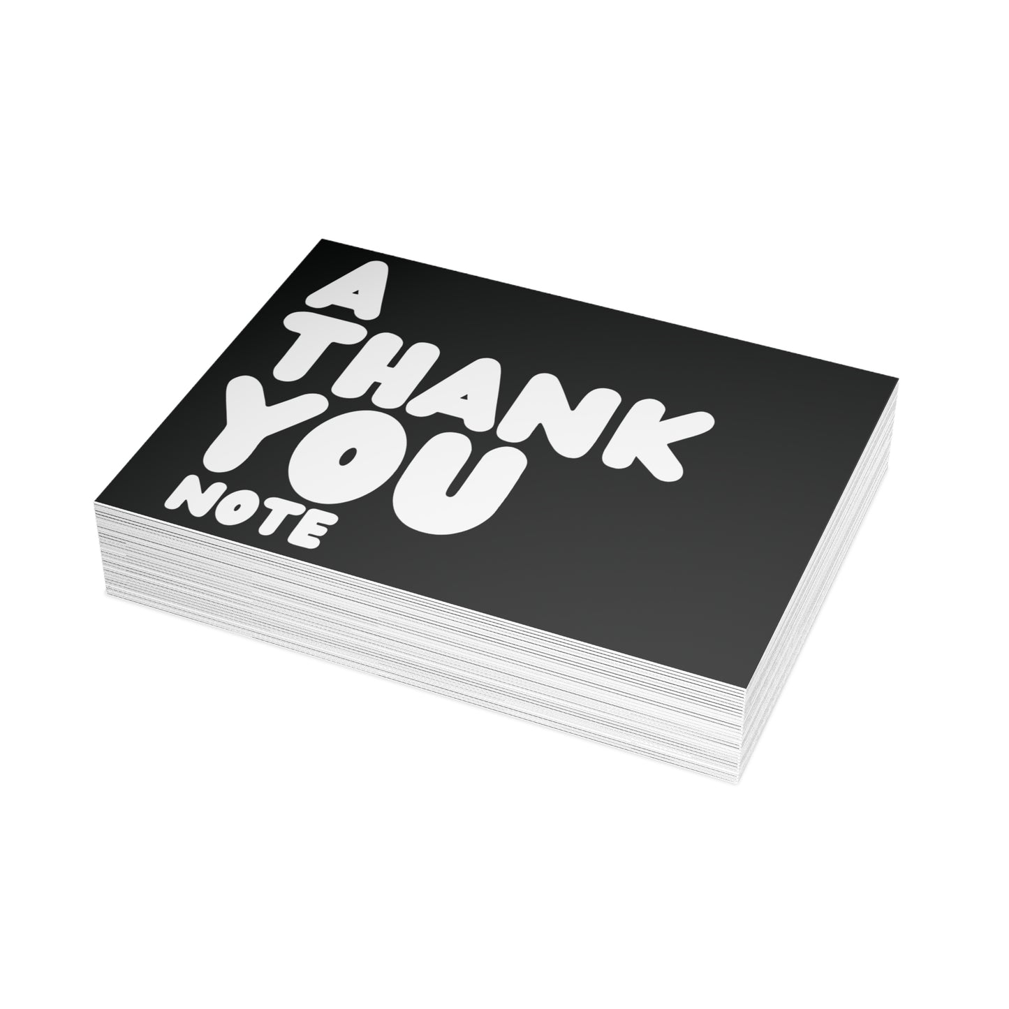 A Thank You Note in Black and White Postcard Set - 2 Sizes Available, Quantities of 10, 30, 50