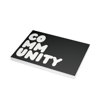 Community in Black and White Postcard Set - 2 Sizes Available, Quantities of 10, 30, 50