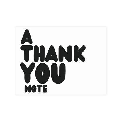 A Thank You Note in White Postcard Set - 2 Sizes Available, Quantities of 10, 30, 50