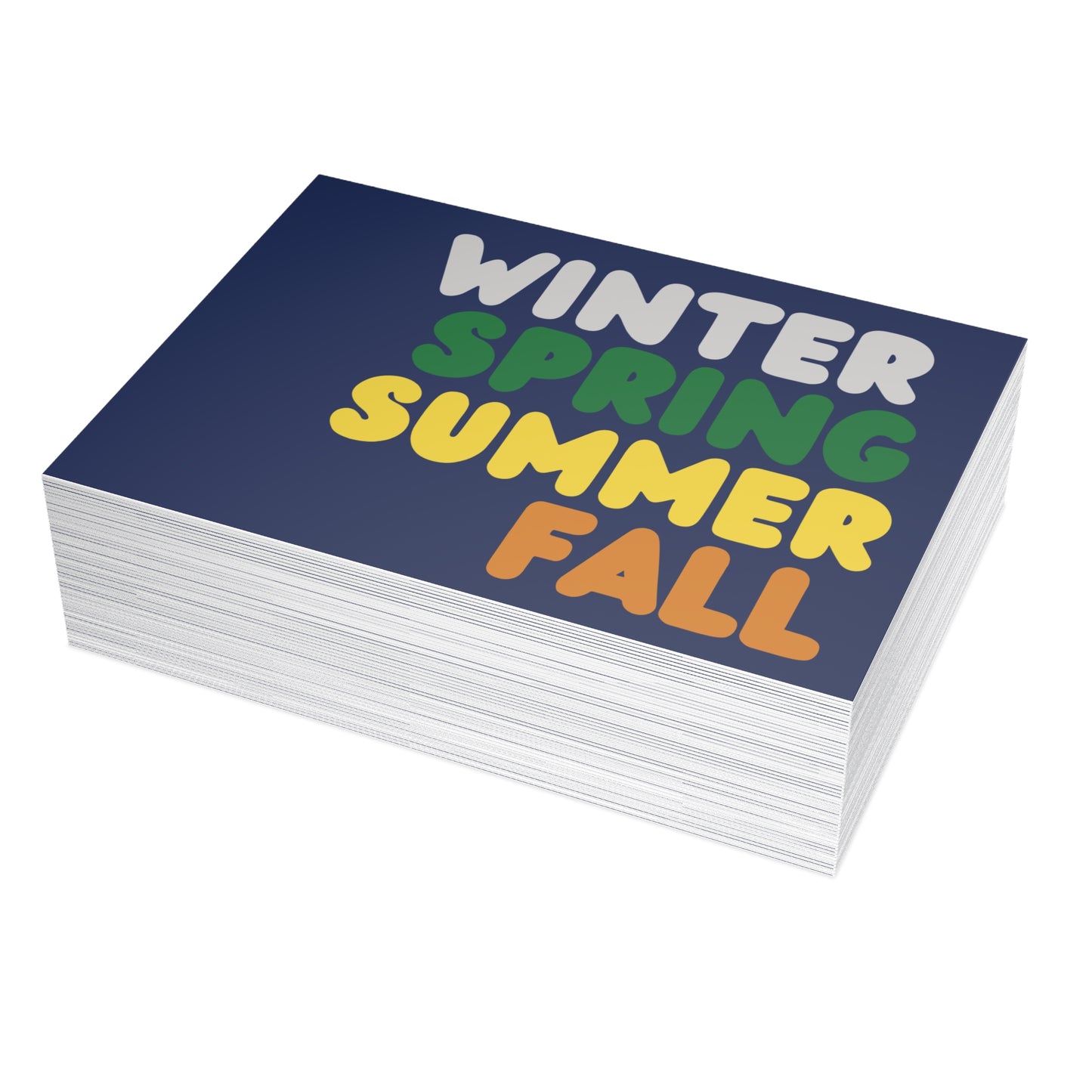 Blue Winter Seasons Postcard Set - 2 Sizes Available, Quantities of 10, 30, 50