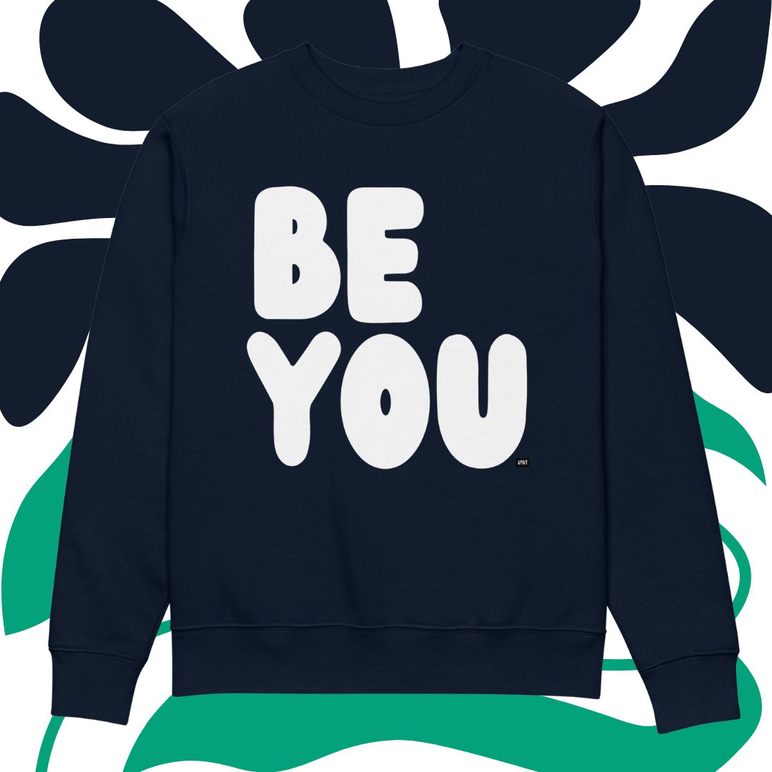 Be You in Blue and White Premium Unisex Crew Neck Sweatshirt