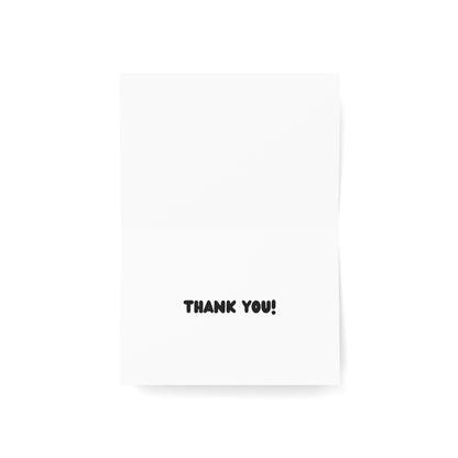 A Thank You Card in Black and White Greeting Card Set - 2 Sizes Available, Quantities of 10, 30, 50