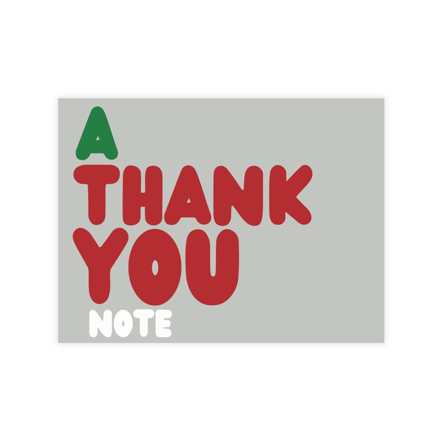 A Holiday Thank You Note in Grey Postcard Set - 2 Sizes Available, Quantities of 10, 30, 50