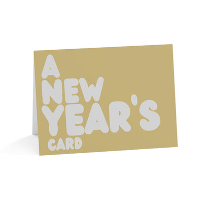 A New Year's Card in Gold and Grey Greeting Card Set - 2 Sizes Available, Quantities of 10, 30, 50