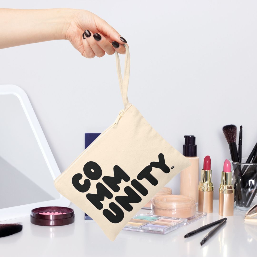 Community in Black Small All-Purpose Accessories Pouch