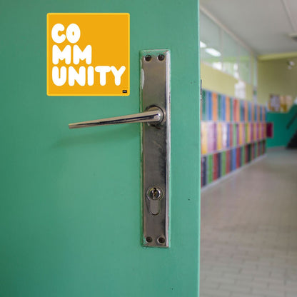 A Community in Autumn Leaves Vinyl Sticker