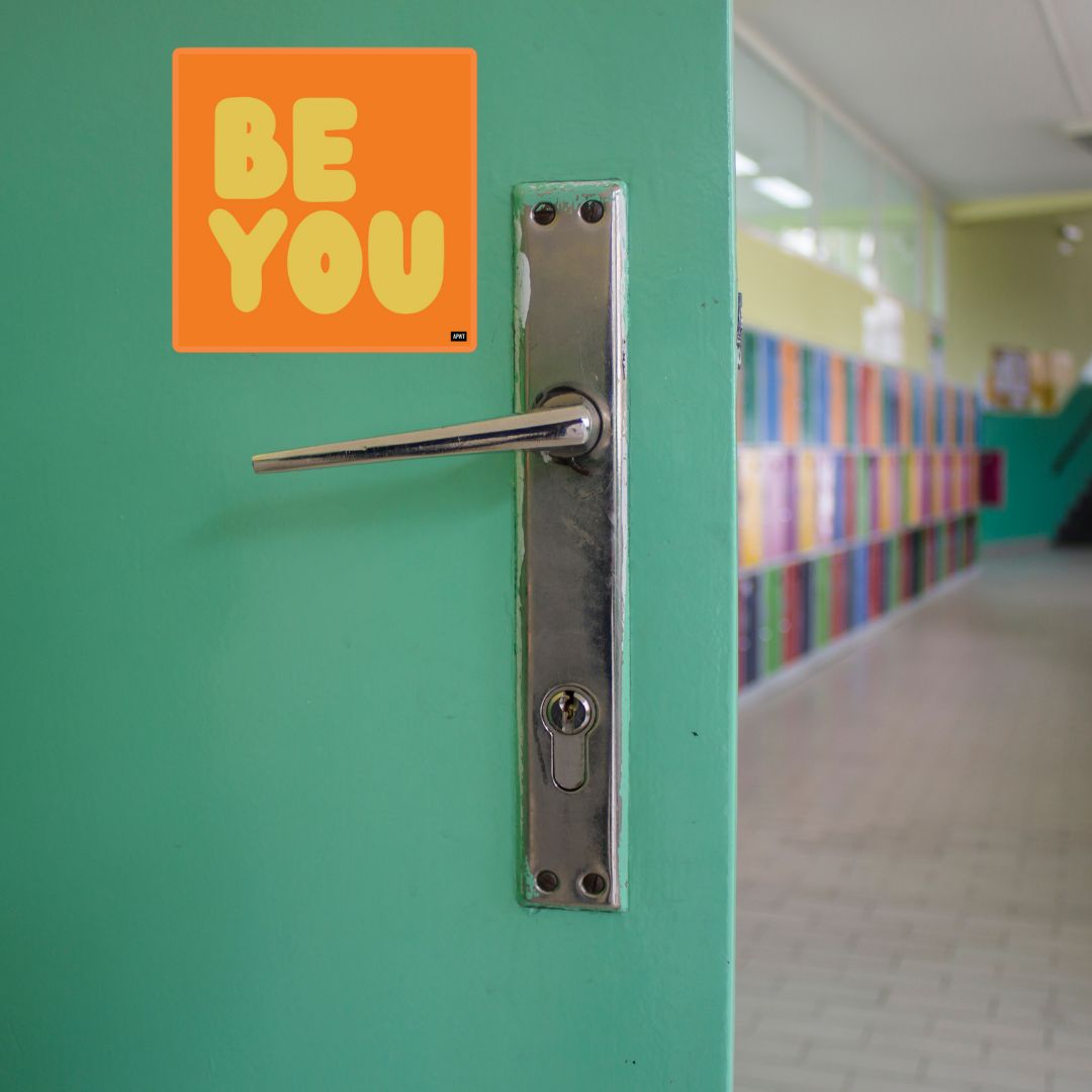 Be You in Orange and Yellow Vinyl Sticker