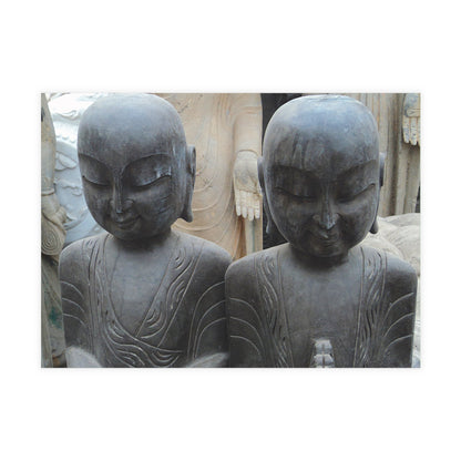 Buddhist Monk Statues Postcard Set - 2 Sizes Available, Quantities of 10, 30, 50