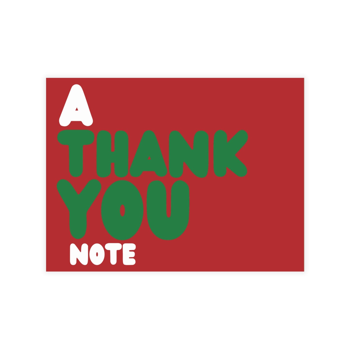 A Holiday Thank You Note in Red Postcard Set - 2 Sizes Available, Quantities of 10, 30, 50