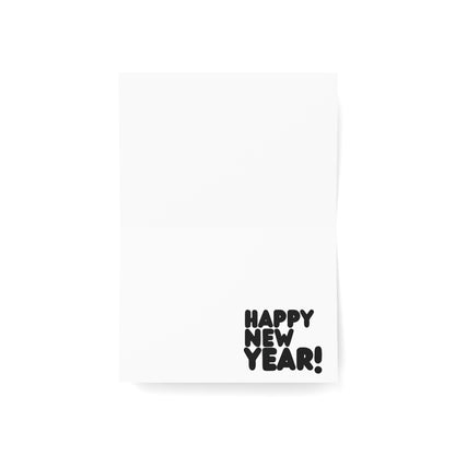 A New Year's Card in Black and Silver Greeting Card Set - 2 Sizes Available, Quantities of 10, 30, 50