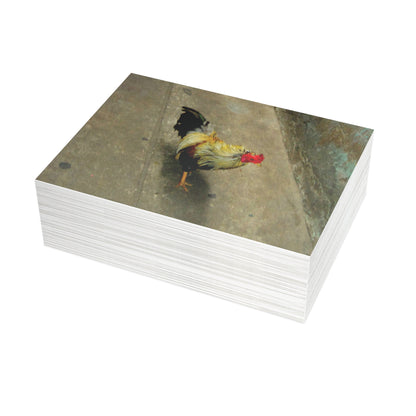 The Yellow Rooster Postcard Set - 2 Sizes Available, Quantities of 10, 30, 50