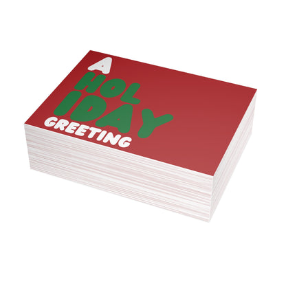 A Holiday Greeting in Red Postcard Set - 2 Sizes Available, Quantities of 10, 30, 50