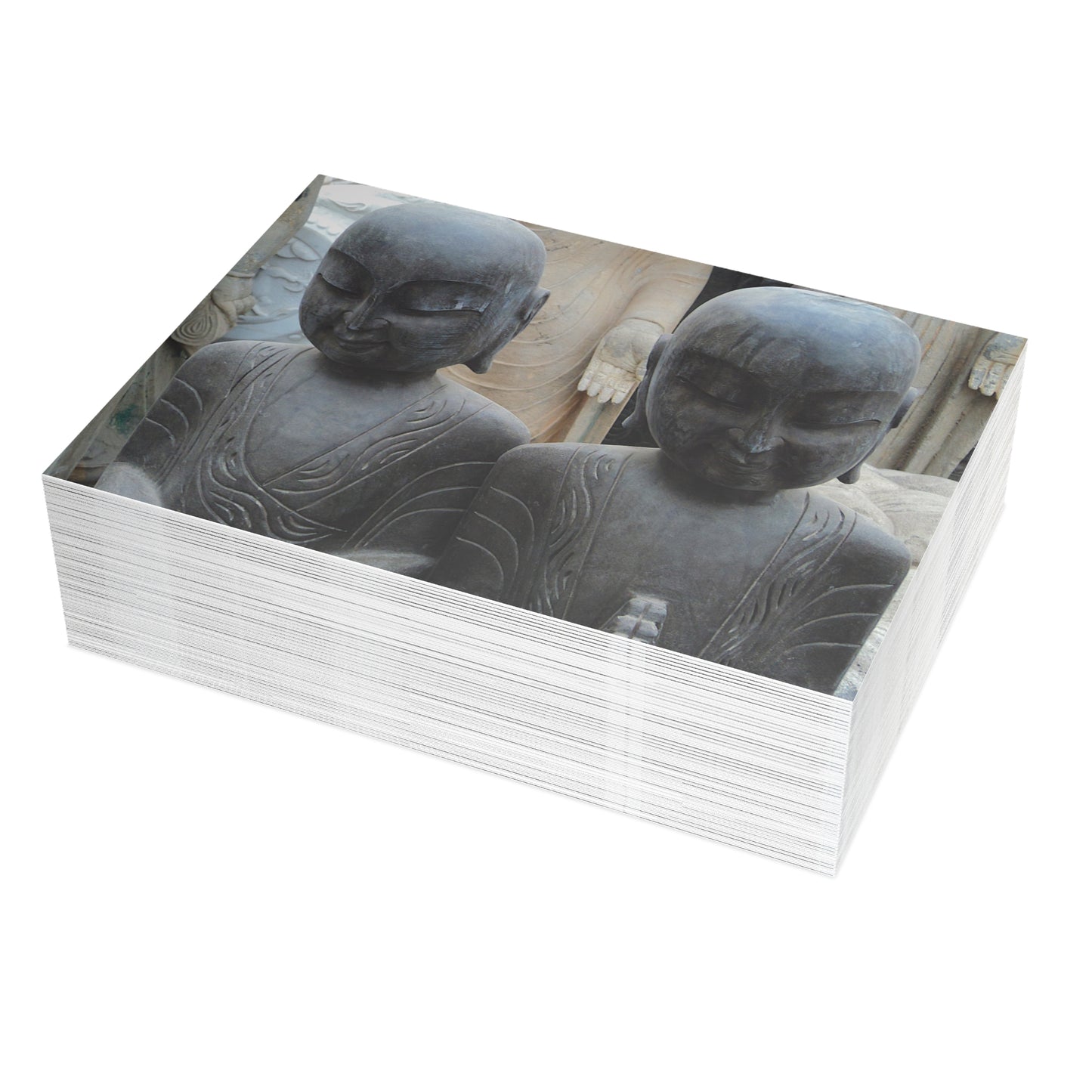 Buddhist Monk Statues Postcard Set - 2 Sizes Available, Quantities of 10, 30, 50