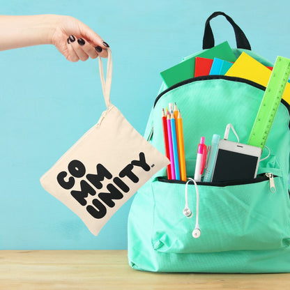 Community in Black Small All-Purpose Accessories Pouch