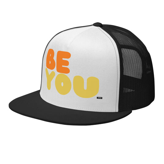 Be You in Orange and Yellow Trucker Hat - The APWT Gift Shop
