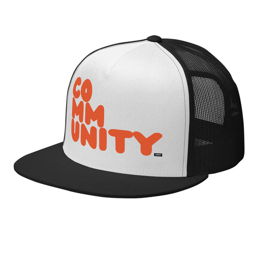 A Community in Tangerine Trucker Hat - The APWT Gift Shop