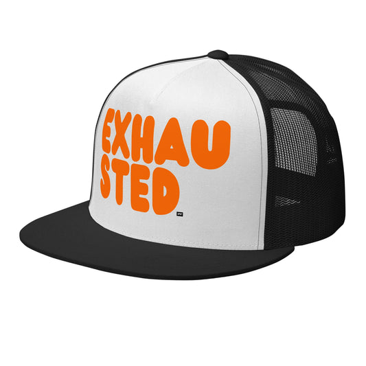 Exhausted in Orange Trucker Hat - The APWT Gift Shop