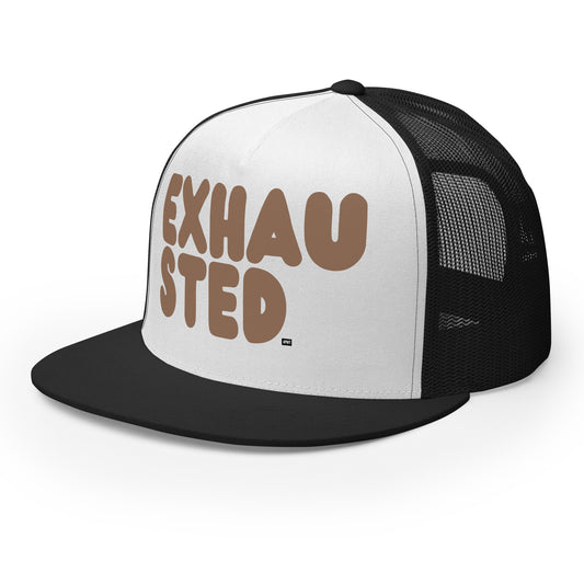 Exhausted in Brown Trucker Hat - The APWT Gift Shop