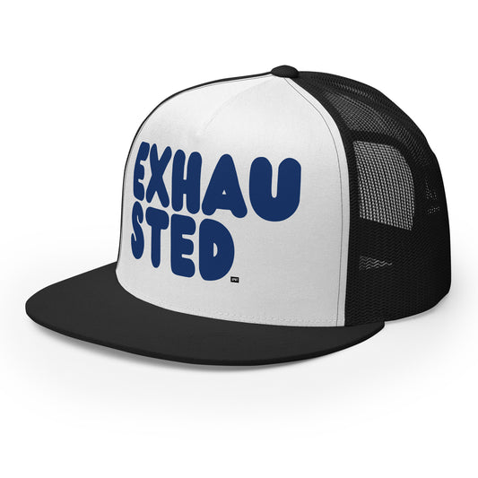 Exhausted in Blue Trucker Hat - The APWT Gift Shop