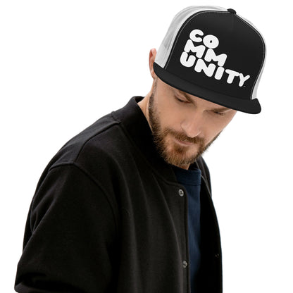 Community in Black and White Trucker Hat - The APWT Gift Shop