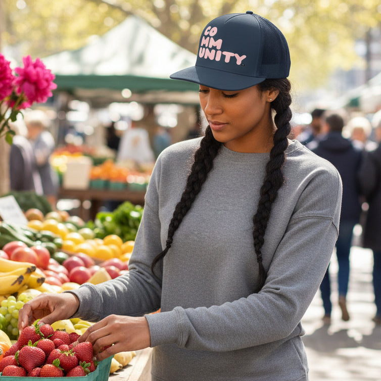 A Community in Pink Lemonade Trucker Hat - Assorted Options Available