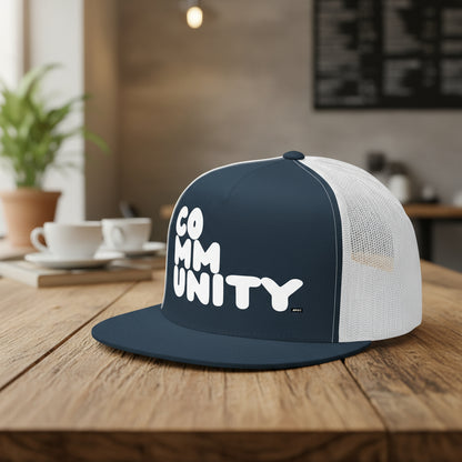 Community in Black and White Trucker Hat - The APWT Gift Shop