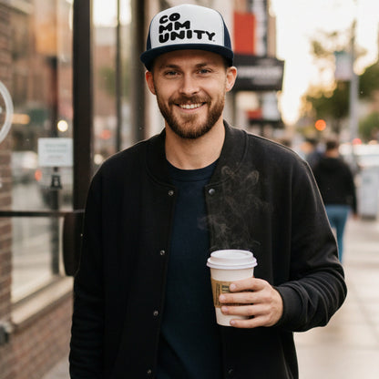 Community in Black and White Trucker Hat - Available in Assorted Colors