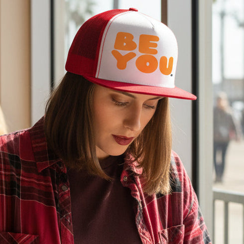 Be You in Orange Trucker Hat - Available in Assorted Colors