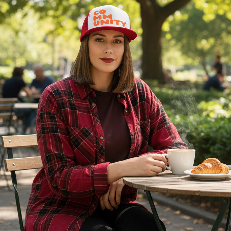 A Community in Orange Citrus Trucker Hat - Available in Assorted Colors