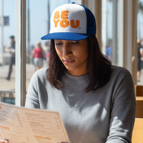 Be You in Orange Trucker Hat - Available in Assorted Colors