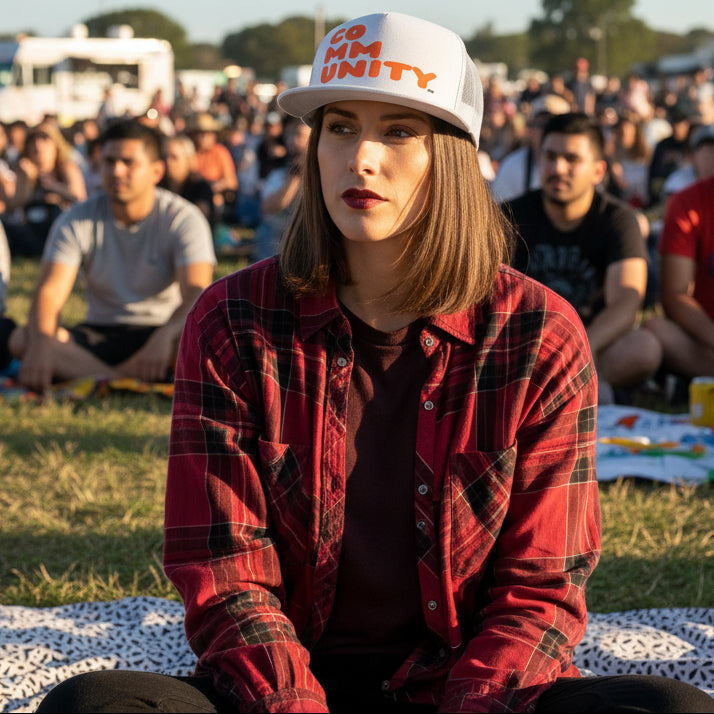 A Community in Orange Citrus Trucker Hat - Available in Assorted Colors