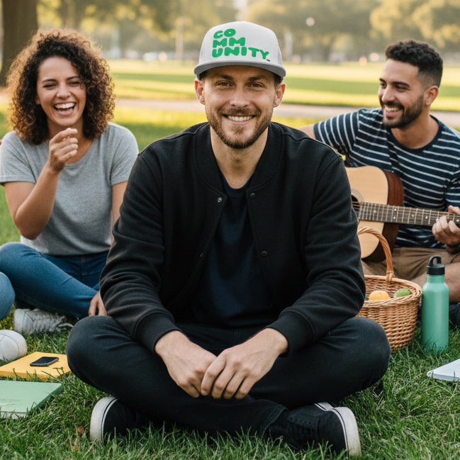 A Community in Green Grass Trucker Hat - Available in Assorted Colors