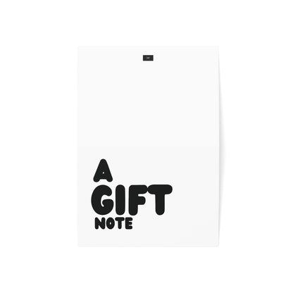 A Gift Note in White and Black Card Set - Quantities of 10, 30, 50