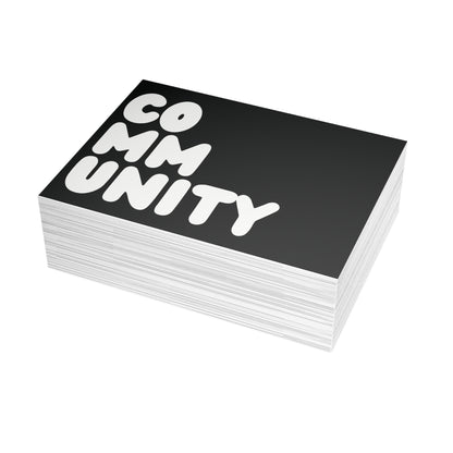 Community in Black and White Postcard Set - 2 Sizes Available, Quantities of 10, 30, 50