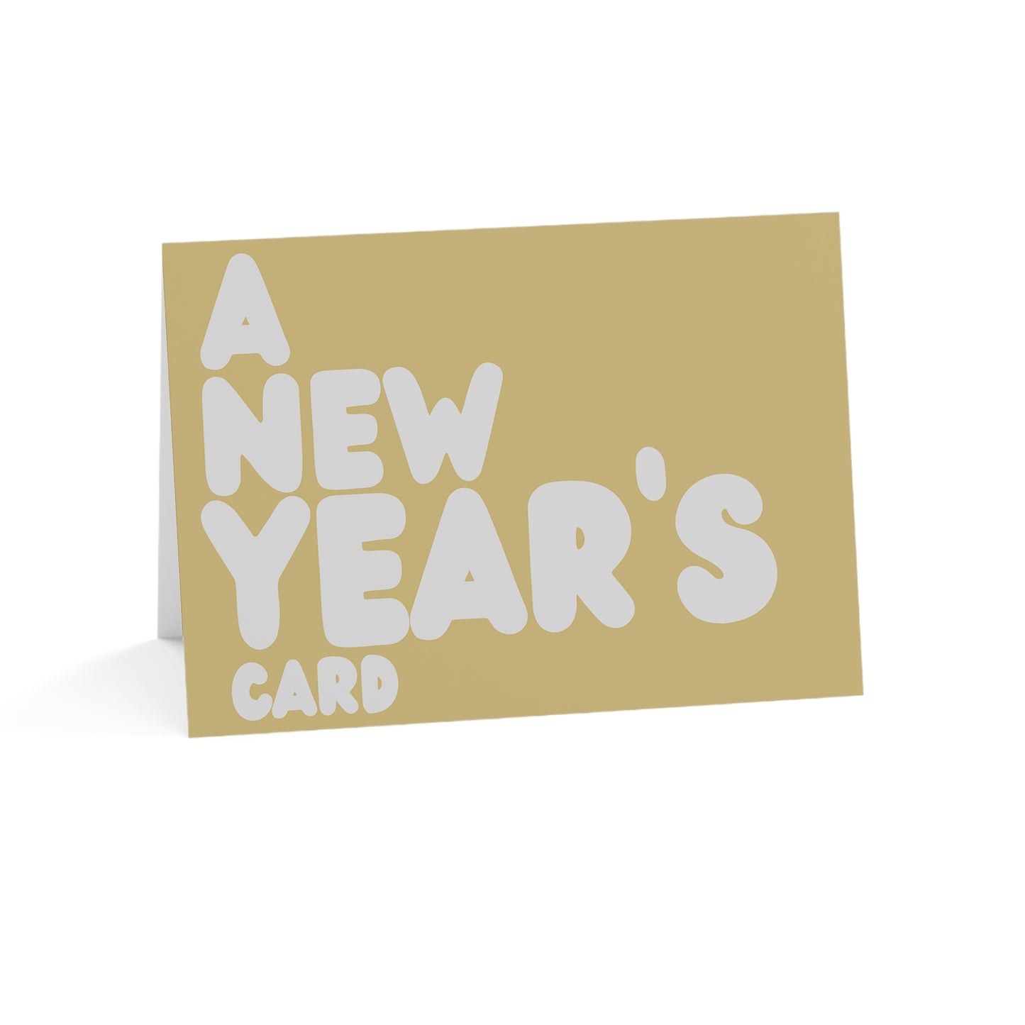 A New Year's Card in Gold and Grey Greeting Card Set - 2 Sizes Available, Quantities of 10, 30, 50